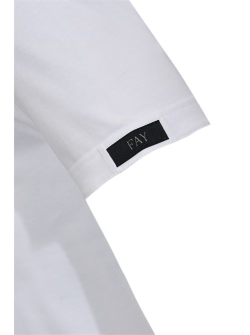 T-shirt regulare fit in jersey di cotone Bianco FAY | NPMB3521330UCXB001