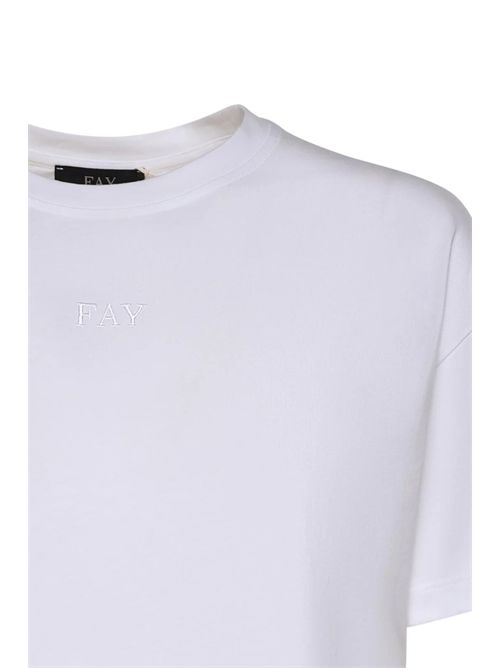 T-shirt in Jersey con ricamo logo FAY | NPWB2526610ZEMB001