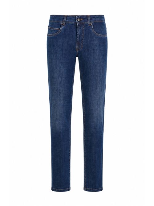 Jeans 5 Tasche in Denim Stretch di cotone Indaco FAY | NTM8752196LZERU604