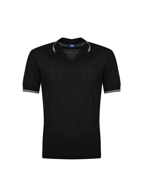 Polo in misto cashmere e seta Black FEDELI | MU005719T0009