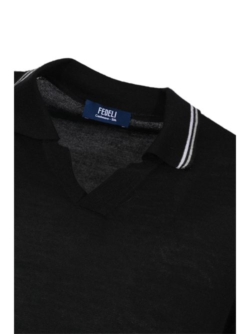Polo in misto cashmere e seta Black FEDELI | MU005719T0009