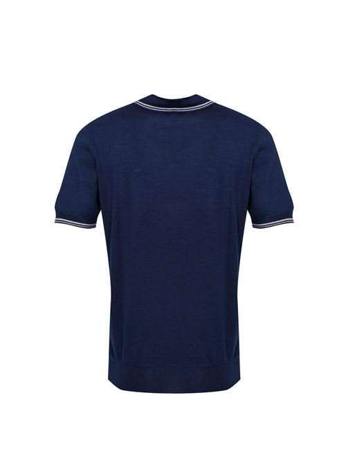 Polo in misto cashmere e seta Blue Navy FEDELI | MU005719T0019