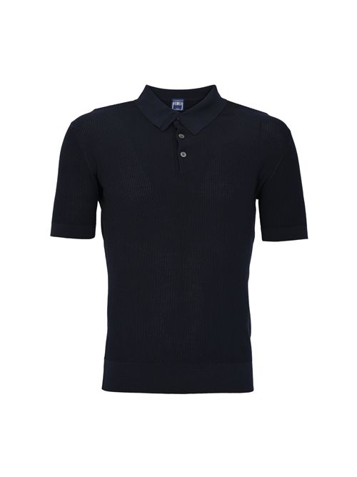 Polo in cotone a costine Midnight Blue FEDELI | MU0D58520828