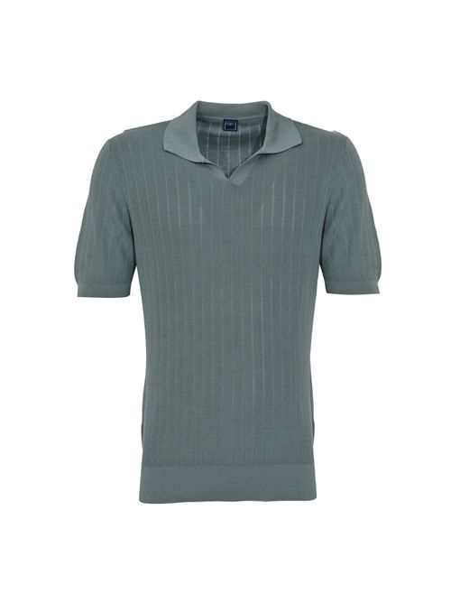 Polo Matheus a coste in cotone organico Olive green FEDELI | MU0D58570710