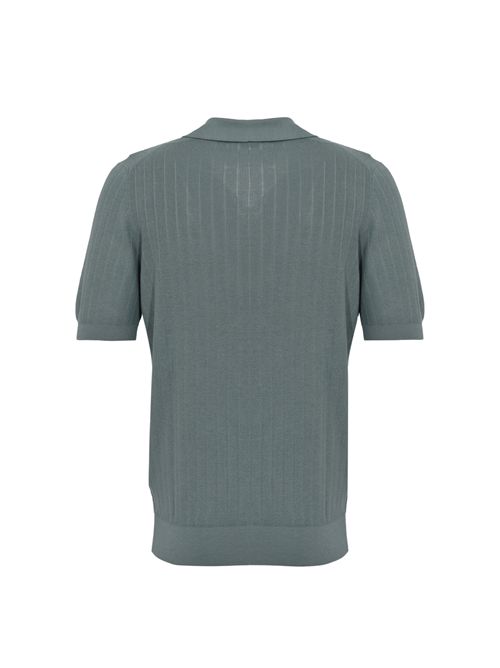 Polo Matheus a coste in cotone organico Olive green FEDELI | MU0D58570710