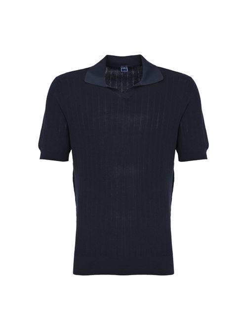 Polo Matheus a coste in cotone organico Midnight Blue FEDELI | MU0D58570828