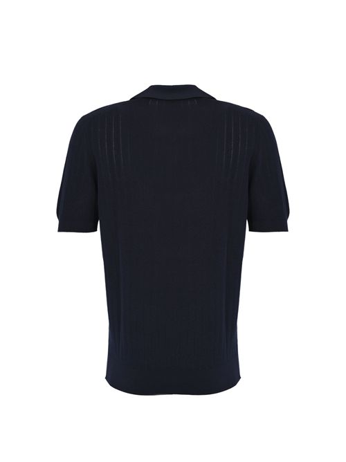 Polo Matheus a coste in cotone organico Midnight Blue FEDELI | MU0D58570828