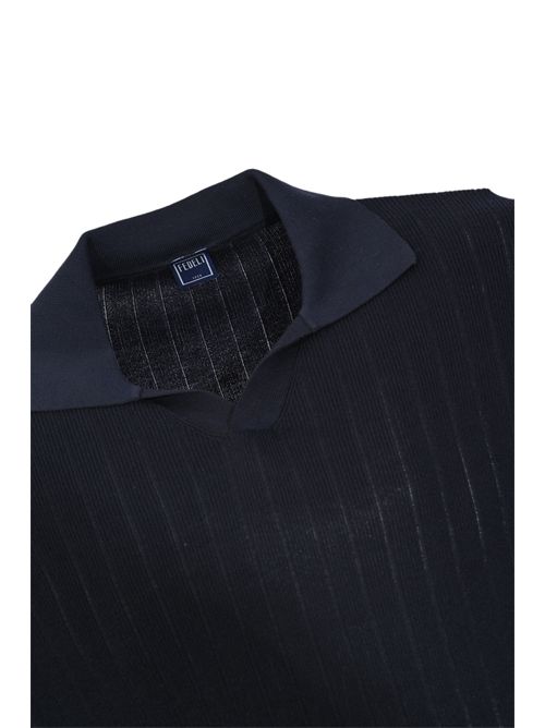 Polo Matheus a coste in cotone organico Midnight Blue FEDELI | MU0D58570828