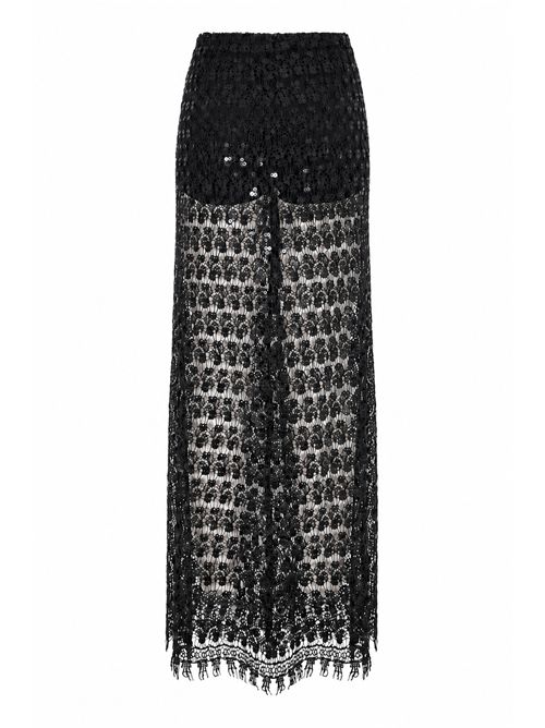 Gonna lunga in pizzo con paillettes HANITA | H.G1055.4648NERO