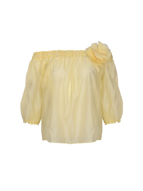 Blusa in tencel con fiore HANITA | H.M3173.4582703.CHANTILLY