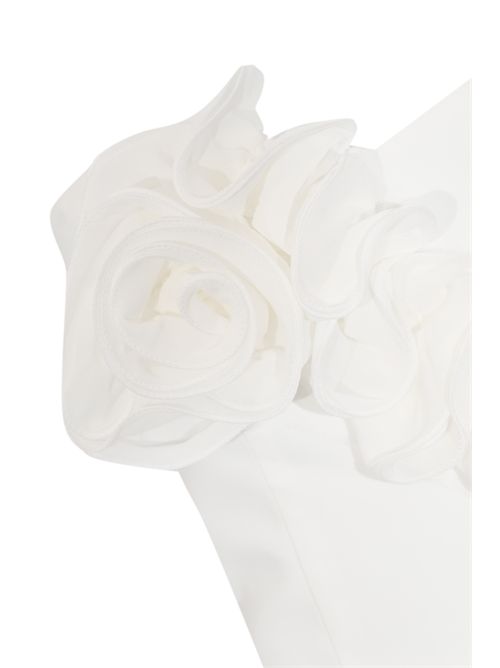 Top bustier in crepe con fiore HANITA | H.M3217.464911.PANNA