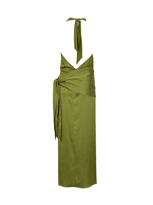 Abito lungo in raso con fusciacca HANITA | H.V3766.4610266.MILITARY