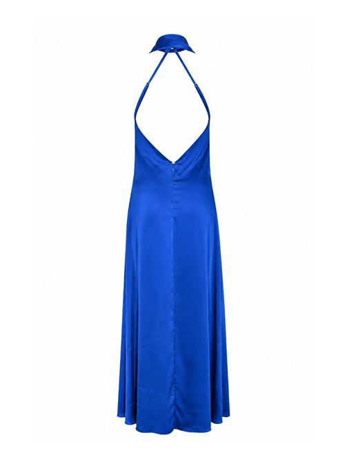 Abito lungo in raso con sciarpa HANITA | H.V3865.4653047.BLUETTE
