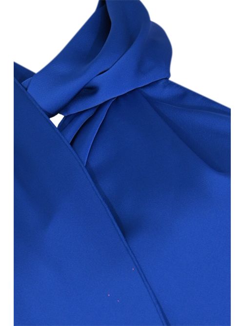Abito lungo in raso con sciarpa HANITA | H.V3865.4653047.BLUETTE