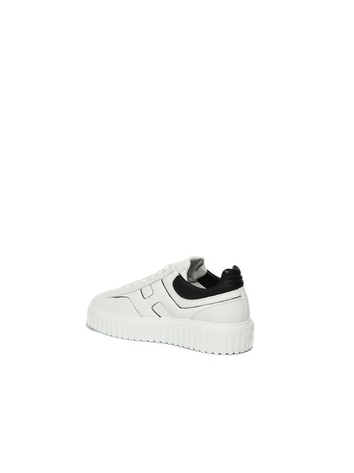 Sneakers H-Stripes in pelle Bianco Nero HOGAN | HXM6450FE93UY80001
