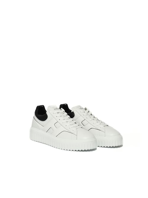 Sneakers H-Stripes in pelle Bianco Nero HOGAN | HXM6450FE93UY80001