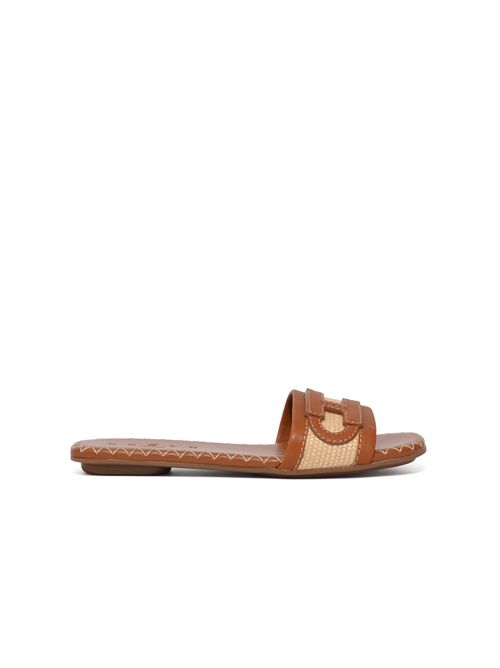Sandali Flat H685 in pelle e rafia HOGAN | HXW6850GC40V3L0FG0