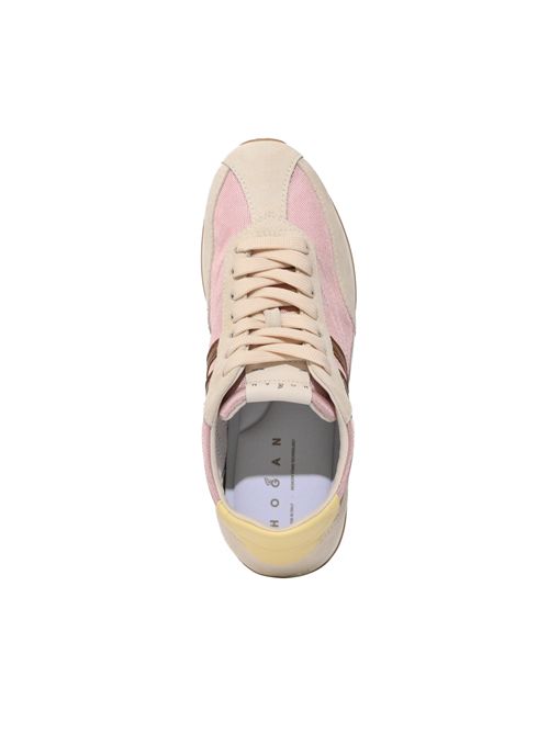 Sneakers Athletic in suede e tessuto tecnico Giallo Rosa Beige HOGAN | HXW6990GA20V0N0FEC