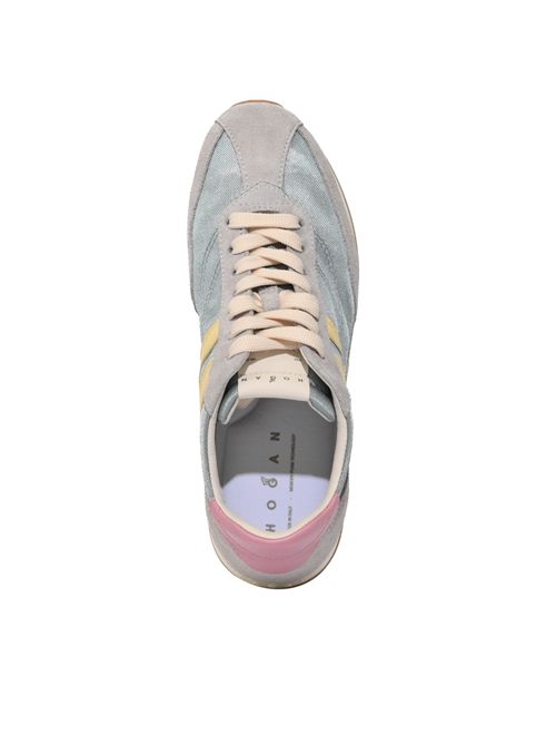 Sneakers Athletic in suede e tessuto tecnico Azzurro Giallo Grigio HOGAN | HXW6990GA20V0O0FEB