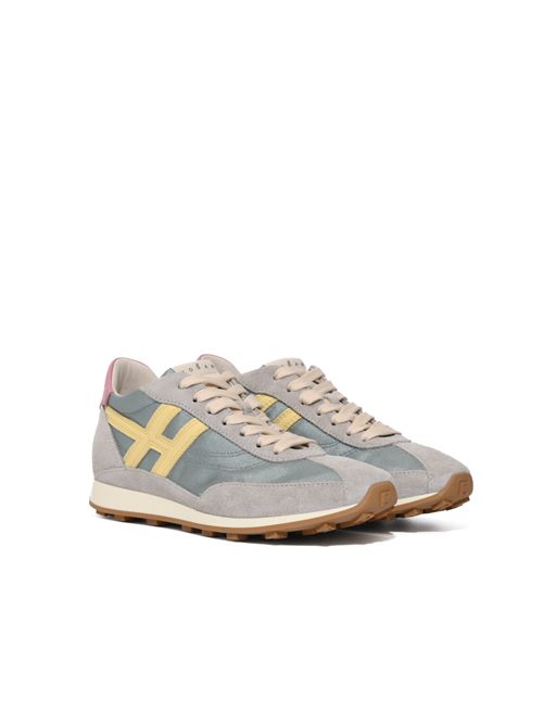 Sneakers Athletic in suede e tessuto tecnico Azzurro Giallo Grigio HOGAN | HXW6990GA20V0O0FEB