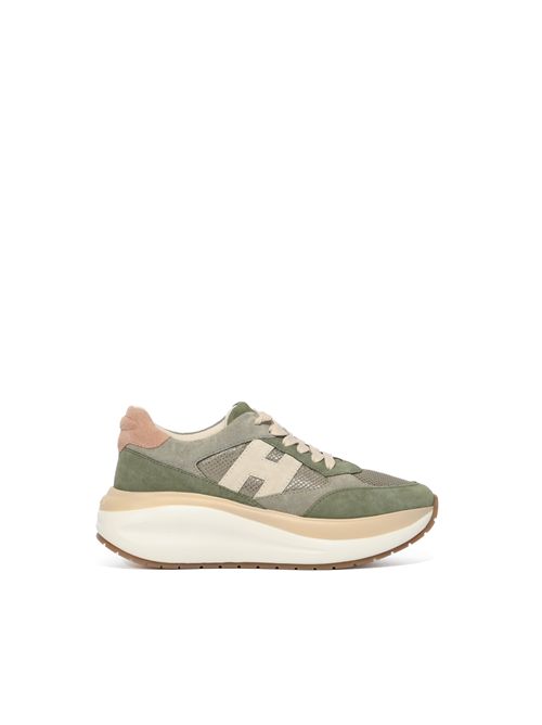 Sneakers Hogan Maxi I Active in suede e tessuto Verde Beige HOGAN | HXW7140GA40V0F0RW1