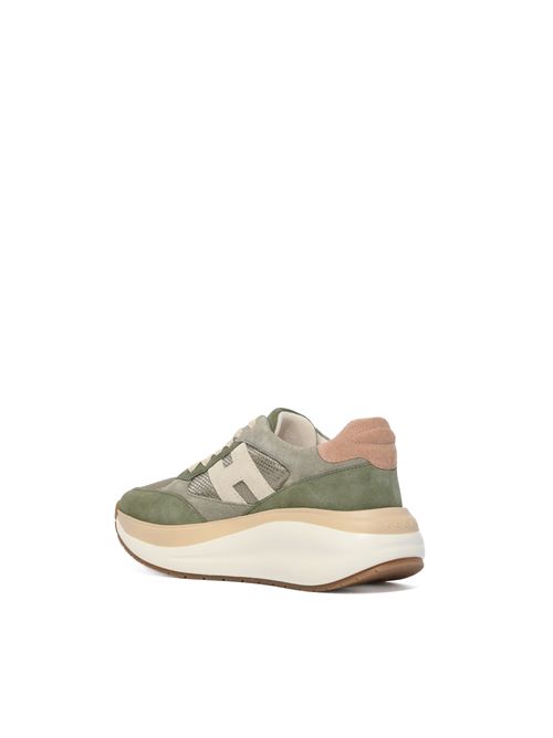 Sneakers Hogan Maxi I Active in suede e tessuto Verde Beige HOGAN | HXW7140GA40V0F0RW1