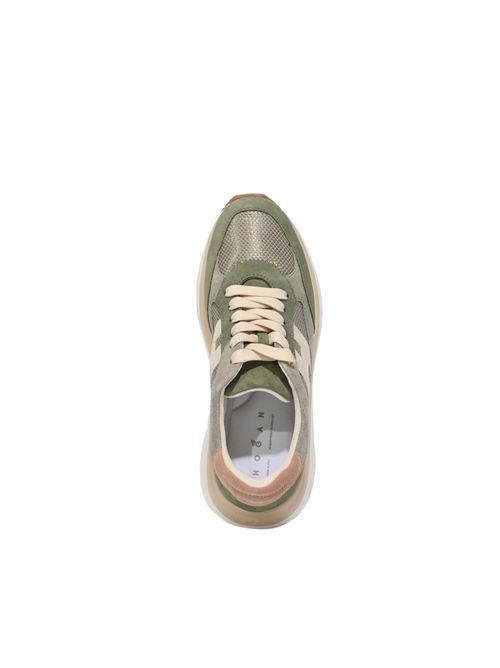 Sneakers Hogan Maxi I Active in suede e tessuto Verde Beige HOGAN | HXW7140GA40V0F0RW1