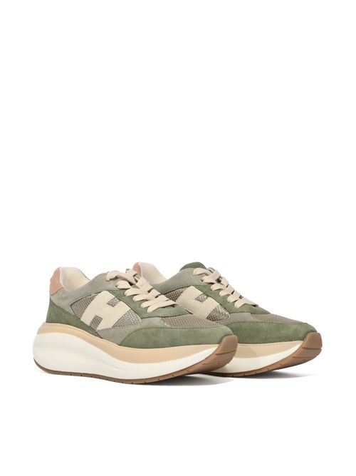 Sneakers Hogan Maxi I Active in suede e tessuto Verde Beige HOGAN | HXW7140GA40V0F0RW1