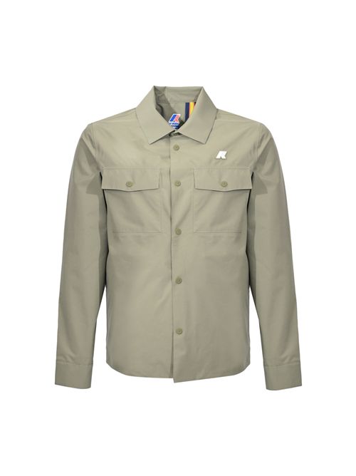 Overshirt Umbert Stretch 2Layers in tessuto tecnico stretch Green Lichen K-WAY | K5138MWV15