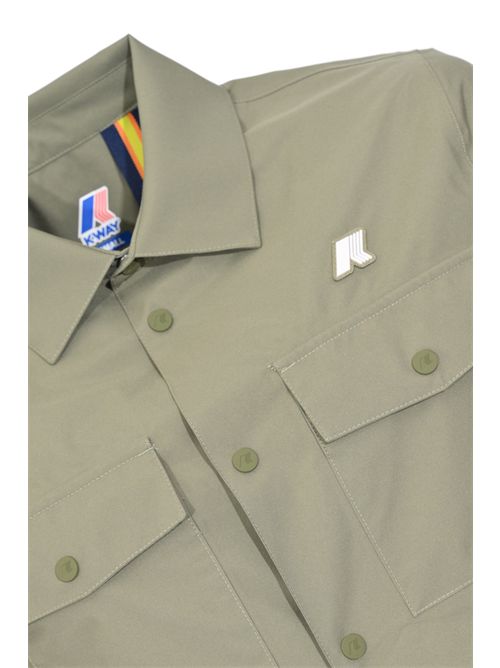 Overshirt Umbert Stretch 2Layers in tessuto tecnico stretch Green Lichen K-WAY | K5138MWV15