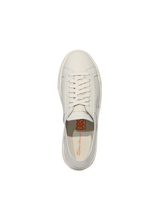 Sneakers DBS in pelle bianco Santoni | MBGT21967PNNTSIWI48