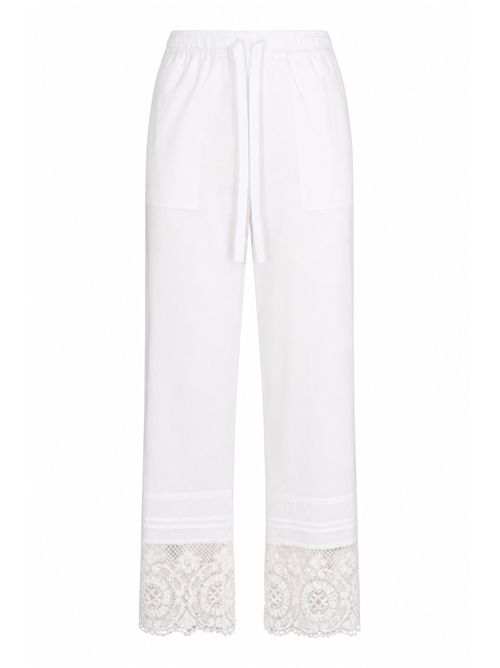 Pantalone Ottoline in popeline di cotone con ricami Semicouture | S6SG30A03-0