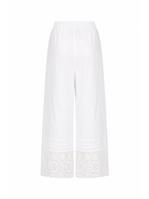 Pantalone Ottoline in popeline di cotone con ricami Semicouture | S6SG30A03-0
