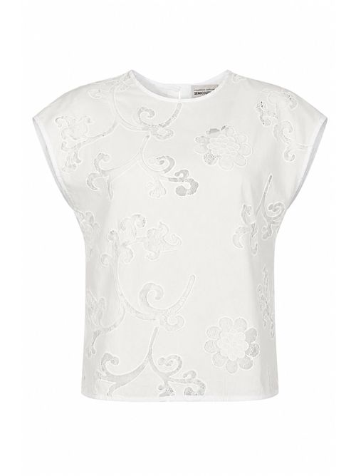 Blusa Andrea in popeline ricamato Semicouture | S6SL01A03-0