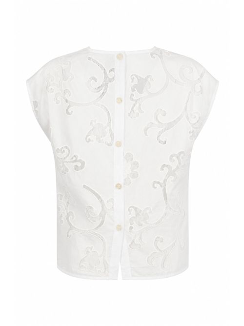 Blusa Andrea in popeline ricamato Semicouture | S6SL01A03-0