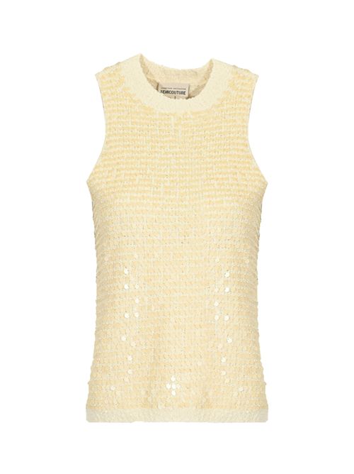 Top Alona in cotone con paillettes Semicouture | Y6SG01PLT09