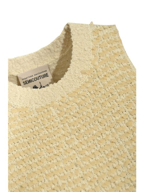 Top Alona in cotone con paillettes Semicouture | Y6SG01PLT09
