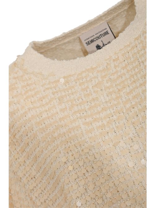 Maglia Arona in cotone con paillettes Semicouture | Y6SG03PLT09