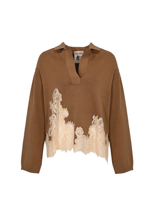 Polo Aureliana in cotone con dettaglio pizzo Semicouture | Y6SH06V59-0