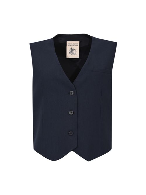 Gilet Margarita in viscosa e lana Semicouture | Y6SI03N06-1