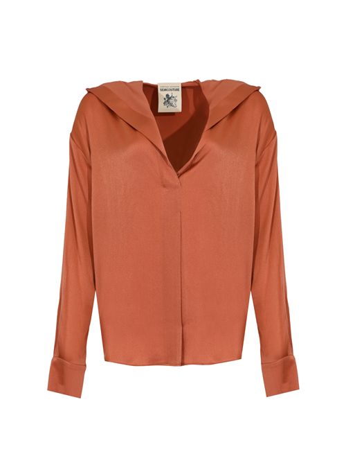 Camicia con cappuccio Adelina in raso di misto resta Semicouture | Y6SM14U03-0