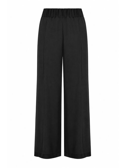 Pantalone Jhonny in raso di misto seta Nero Semicouture | Y6SM35Y69-0