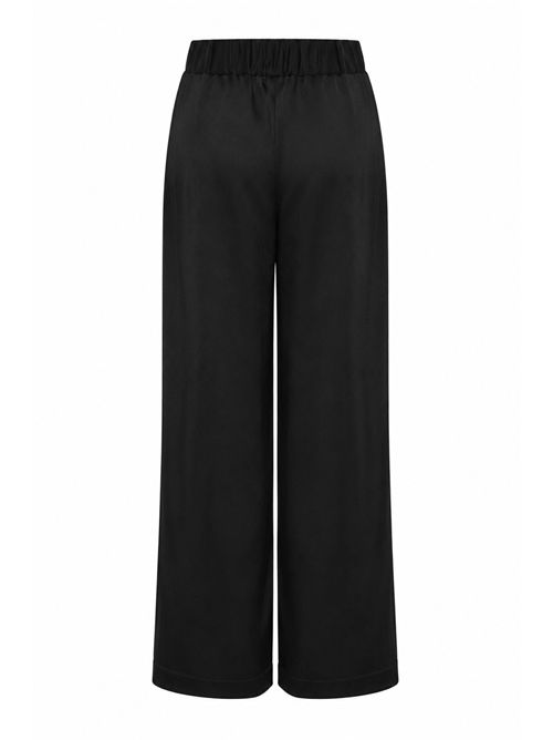 Pantalone Jhonny in raso di misto seta Nero Semicouture | Y6SM35Y69-0
