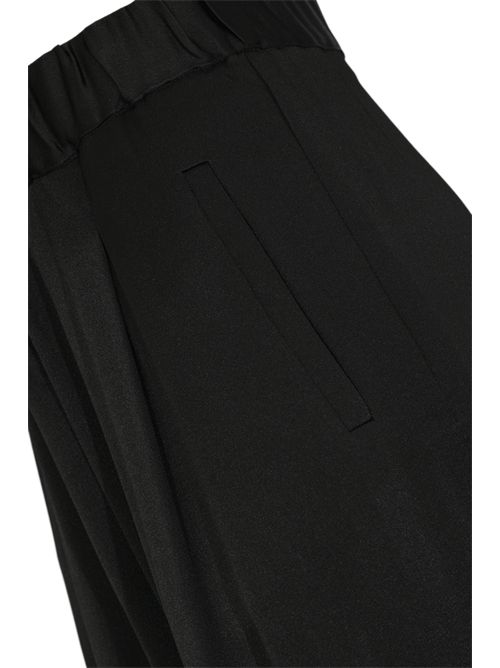 Pantalone Jhonny in raso di misto seta Nero Semicouture | Y6SM35Y69-0