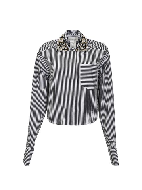 Camicia crop SPXQUAGGA in popeline di cotone a righe SPORTMAX | 2612111011600003