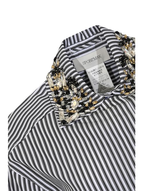 Camicia crop SPXQUAGGA in popeline di cotone a righe SPORTMAX | 2612111011600003