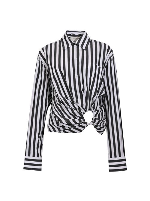 Camicia SPXPALMIZI in popeline di cotone a righe Nero SPORTMAX | 2612111012600004