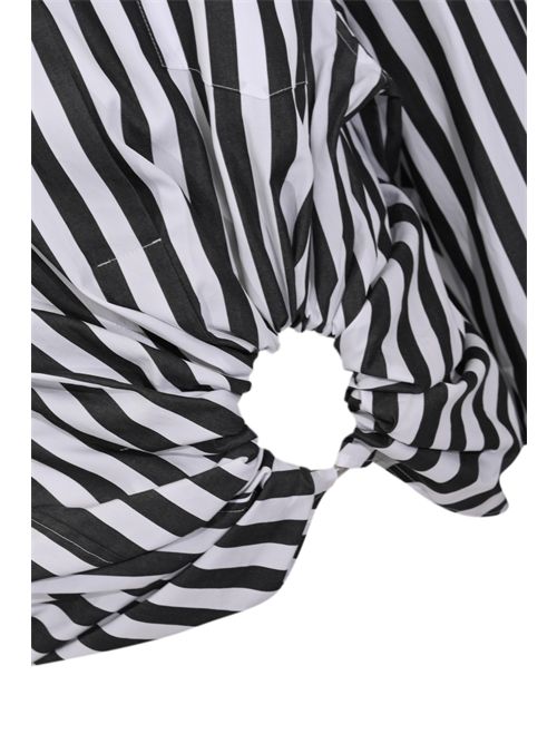 Camicia SPXPALMIZI in popeline di cotone a righe Nero SPORTMAX | 2612111012600004