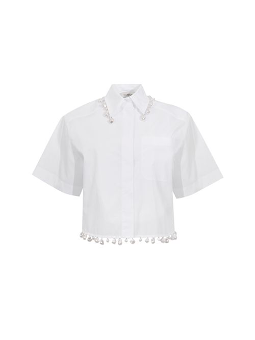 Camicia boxy SPXCOGNAC in cotone con perle SPORTMAX | 2612111072600001