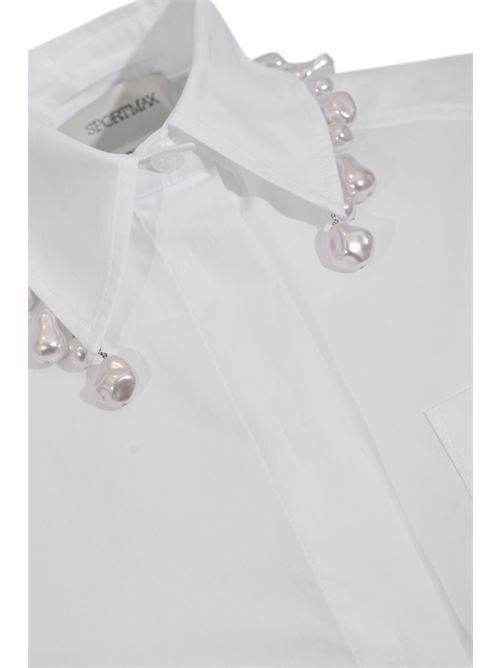 Camicia boxy SPXCOGNAC in cotone con perle SPORTMAX | 2612111072600001